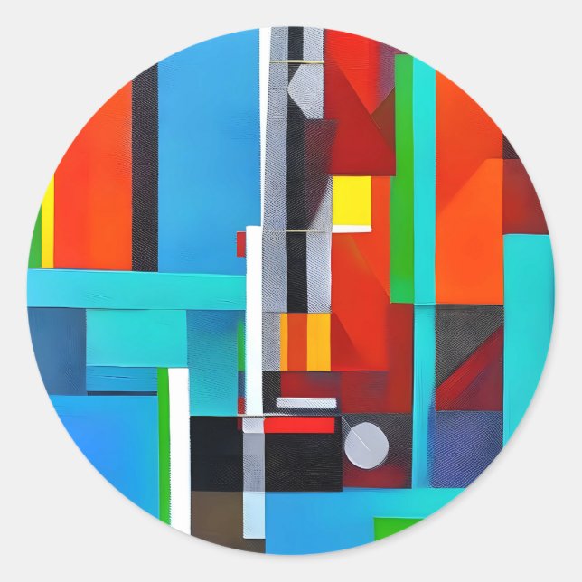 Sticker Rond Formes d'art Abstraites géométriques (Devant)