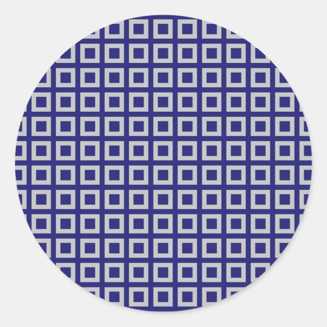 Sticker Rond Formes de Carré bleu nuit (Devant)