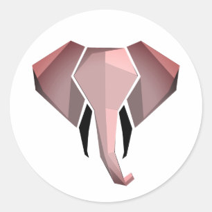 Sticker Rond Formes simples Géométrie Tête d'éléphant