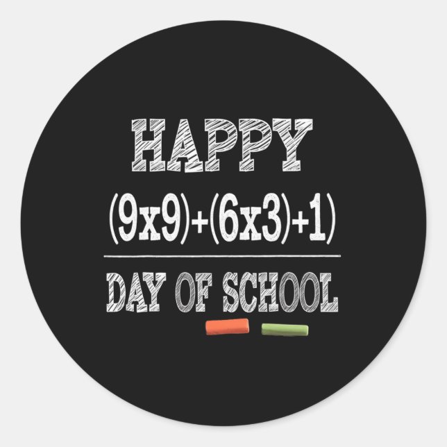 Sticker Rond Formule Math 100 Jours D'École (Devant)