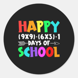 Sticker Rond Formule Math Amusante 100 Jours De Thé Garçon Écol