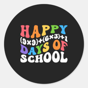 Sticker Rond Formule Mathématique 100 Jours D'école Drôle Prof