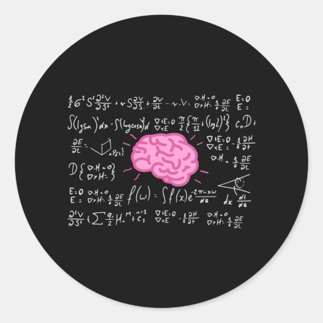 Sticker Rond Formules mathématiques pour les têtes intelligente (Devant)