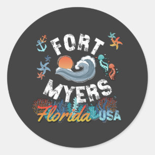 Sticker Rond Fort Myers, Floride