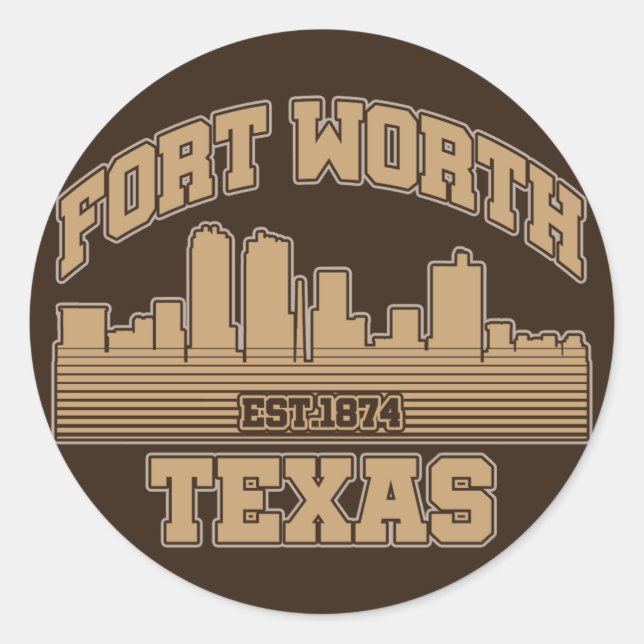 Sticker Rond Fort Worth, Texas (Devant)