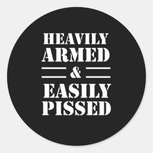 Sticker Rond Fortement Armés Et Facilement Empêchés