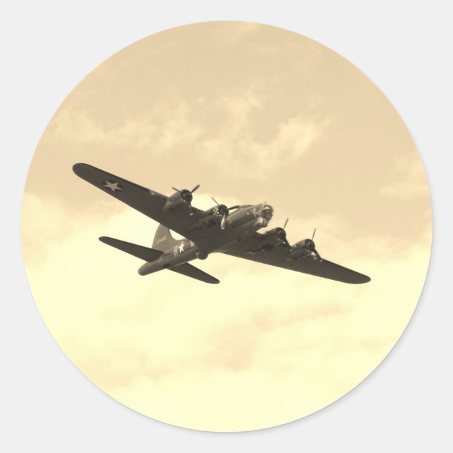 Sticker Rond Forteresse Volante En Vol (Devant)