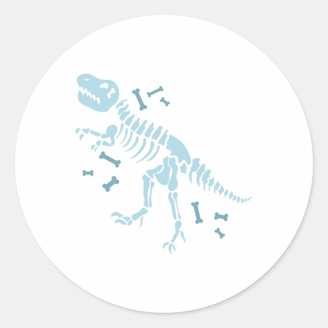 Sticker Rond Fossiles de dinosaures (Devant)