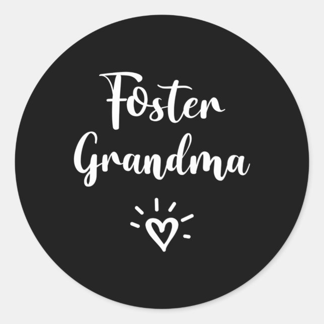 Sticker Rond Foster Grandma Parent Adoption Grand-mère Foster (Devant)