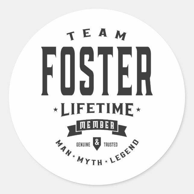 Sticker Rond Foster Lifetime Member Nom personnalisé Foster (Devant)