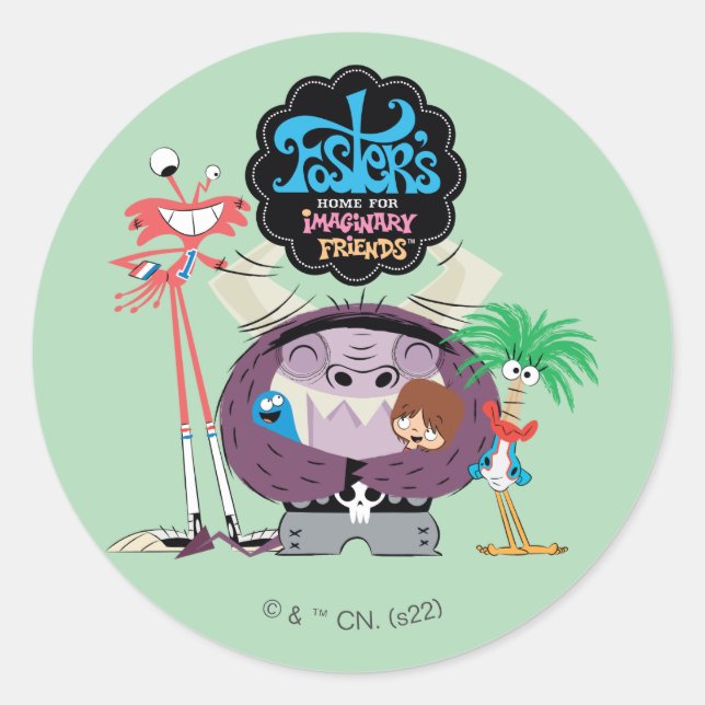 Sticker Rond Foster's Home for Imaginary Friends | Groupe Hug (Devant)