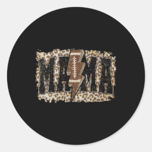 Sticker Rond Foudre Football Mama Jour du Léopard Thanksgiv