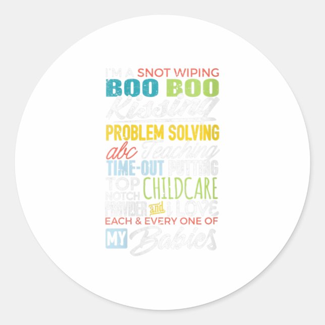 Sticker Rond Fournisseur de services de garde d'enfants pour fe (Devant)