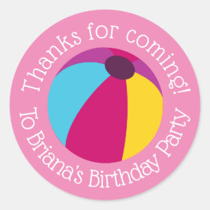 Sticker Rond Fournitures de fête d'anniversaire pour fille pour