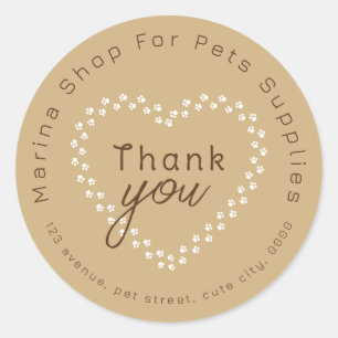 Sticker Rond Fournitures pour animalerie Merci