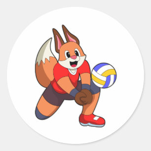 Sticker Rond Fox at Volleyball Sports