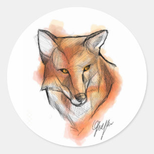Sticker Rond Fox Stiker