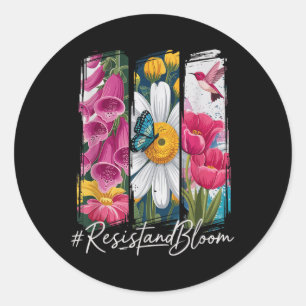 Sticker Rond Foxglove Daisy Tulip Fleur de printemps