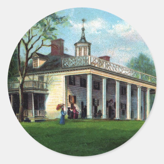 Sticker Rond Foyer de Washington Mt. Vernon, VA (Devant)