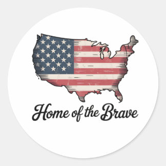 Sticker Rond Foyer des Braves 4 juillet Patriotique