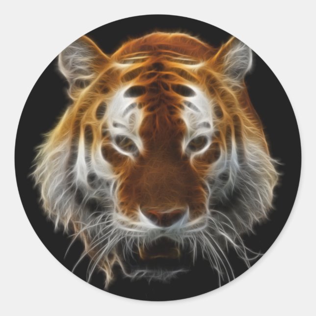 Sticker Rond Fractage du tigre (Devant)