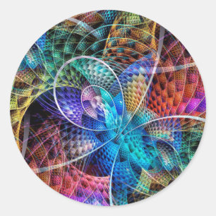 Sticker Rond Fractale abstraite X d'Apophysis