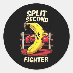 Sticker Rond Fractionner le deuxième combattant Muay Thai Mixed