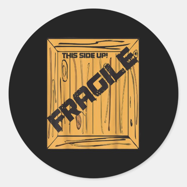 Sticker Rond Fragile Shirt Halloween Christmas Costume Movie Sh (Devant)