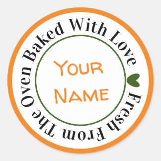 Sticker Rond Fraîche du four cuite au Citrouille d'amour