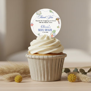 Sticker Rond Fraîchement Sorti du Marché Fête de Mariage Fantai