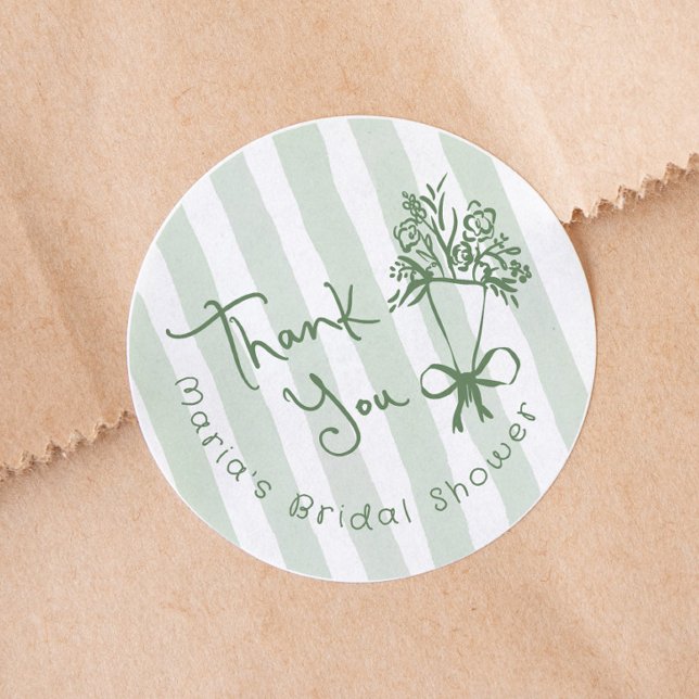 Sticker Rond Fraîchement sorti du marché Vert capricieux Dessin (Créateur téléchargé)