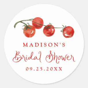 Sticker Rond Frais de la vigne Tomate Shower de mariage
