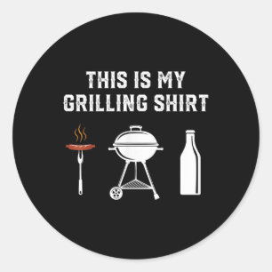 Sticker Rond Fraisage amusant Barbecue Fumer Viande Fumer Gr