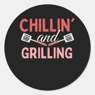 Sticker Rond Fraisage Et Grillades - Grill BBQ