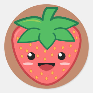 Sticker Rond Fraise