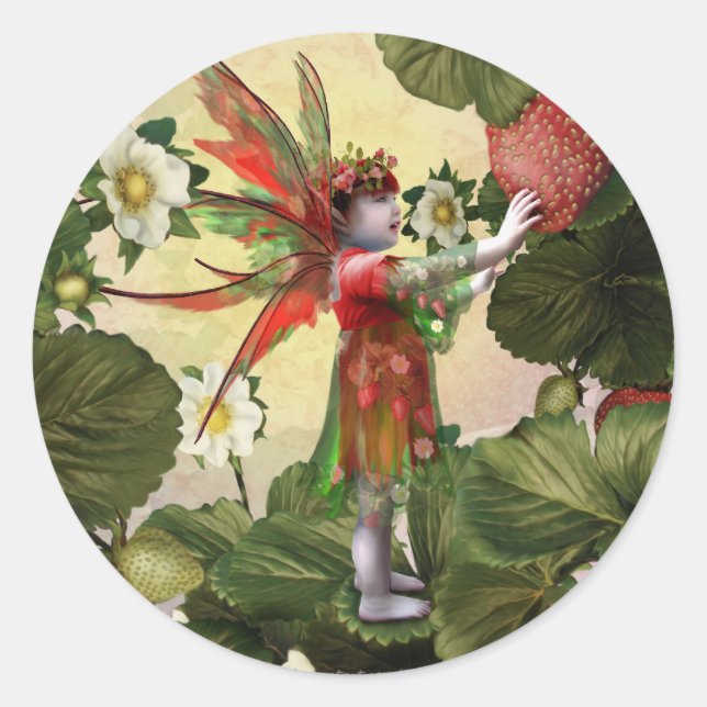 Sticker Rond Fraise (Devant)