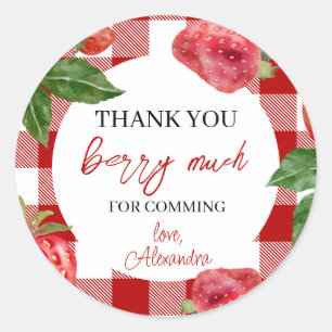 Sticker Rond Fraise 1er anniversaire Berry Sweet