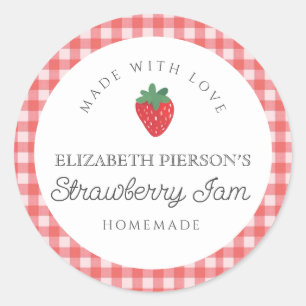 Sticker Rond Fraise Berry Jam Accueil Personnalisé