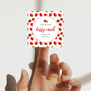 Sticker Rond Fraise Berry Première fête d'anniversaire