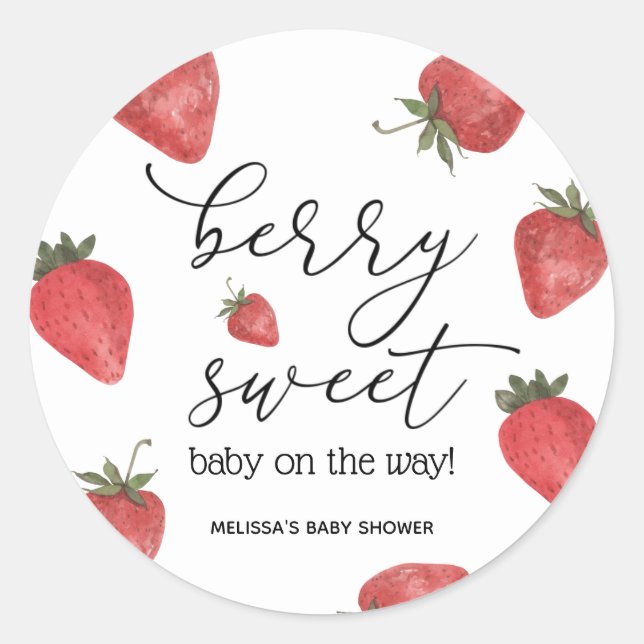 Sticker Rond Fraise Berry Sweet Baby Faveur (Devant)
