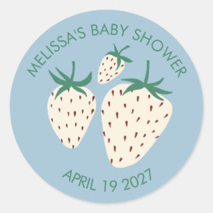 Sticker Rond Fraise Blanche Mignonne Pineberry BÉBÉ SURPRISE Pe