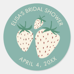 Sticker Rond Fraise Blanche Pineberry RECEPTION DE MARIAGE Pers