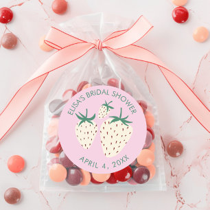 Sticker Rond Fraise Blanche Pineberry RECEPTION DE MARIAGE Pers