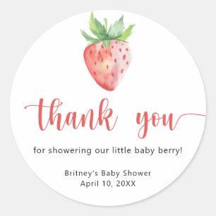 Sticker Rond Fraise douce - merci
