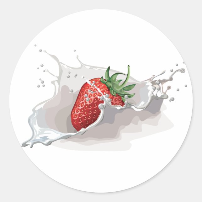 Sticker Rond Fraise et crème (Devant)