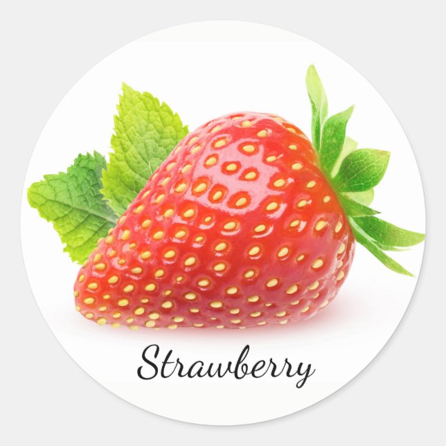 Sticker Rond Fraise et menthe (Devant)