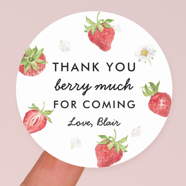Sticker Rond Fraise Merci Berry beaucoup Favoriser (Créateur téléchargé)