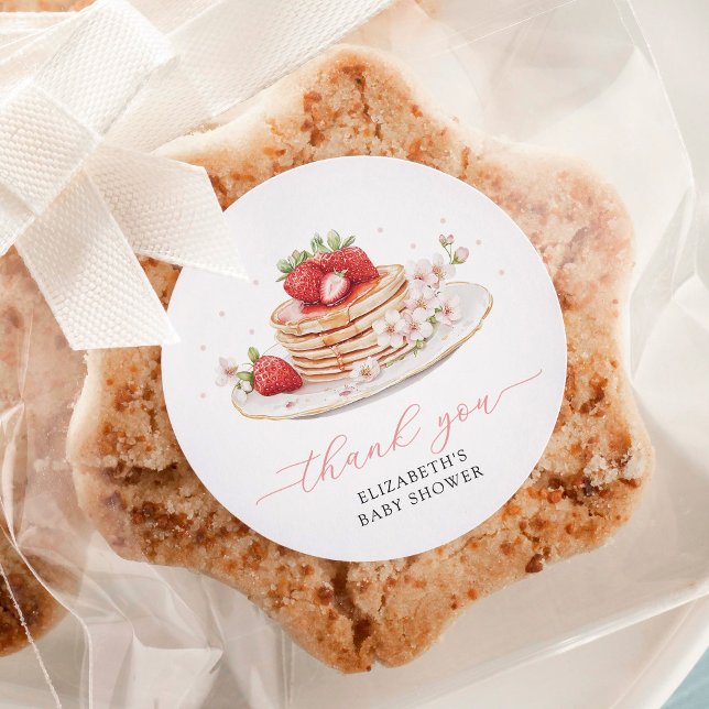 Sticker Rond Fraise rose Merci Brunch  (Créateur téléchargé)