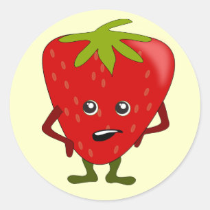 Sticker Rond Fraise sarcastique : Mauvais Gang Fruit