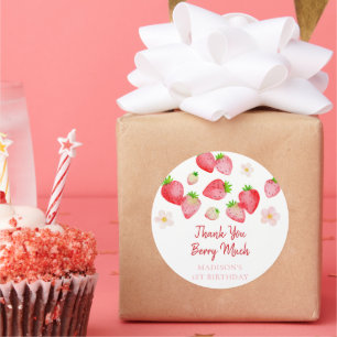 Sticker Rond Fraise sauvage Berry Sweet Anniversaire